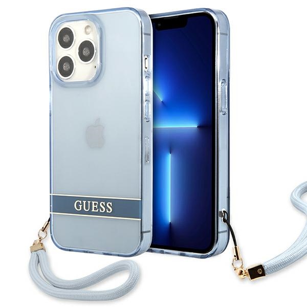 Guess GUHCP13LHTSGSB iPhone 13 Pro / 13 6,1 "sininen / sininen kovakotelo Läpikuultava Stap