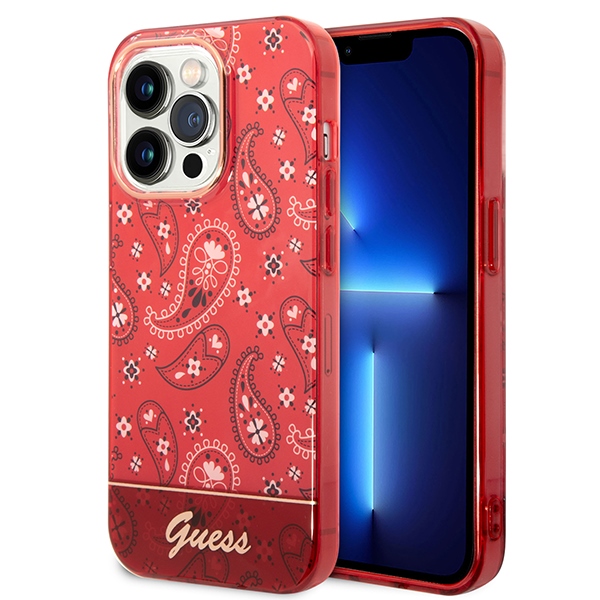 Guess GUHCP14LHGBNHR iPhone 14 Pro 6.1" punainen/punainen kovakotelo Bandana Paisley (Paisley)