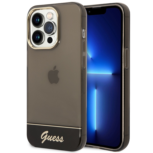 Guess GUHCP14LHGCOK iPhone 14 Pro 6.1 "musta / musta kovakotelo läpikuultava