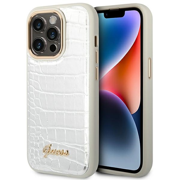 Guess Croco Collection kotelo iPhone 14 Pro 6.1" - hopea