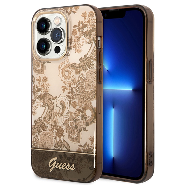 Guess GUHCP14LHGPLHC iPhone 14 Pro 6.1" okra kovakotelo Porcelain kokoelma