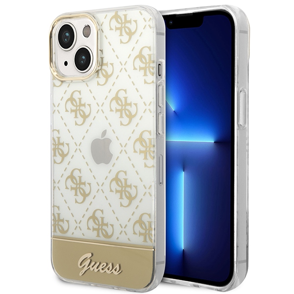 Guess GUHCP14MHG4MHG iPhone 14 Plus 6.7 "kulta / kultainen kovakotelo 4G kuvio Script