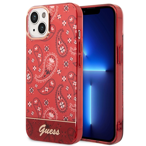 Guess GUHCP14SHGBNHR iPhone 14 6.1" punainen/punainen kovakotelo Bandana Paisley (Paisley)