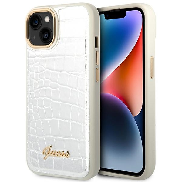 Guess GUHCP14SHGCRHS iPhone 14 6.1 "hopea / hopea kovakotelo Croco Collection