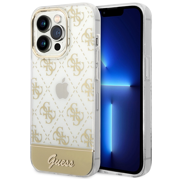 Guess GUHCP14XHG4MHG iPhone 14 Pro Max 6.7 "kulta / kulta hardcase 4G Pattern Script