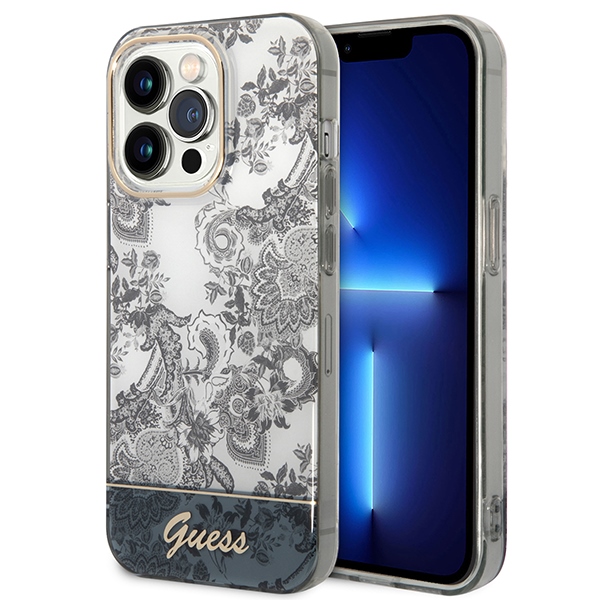 Guess GUHCP14XHGPLHG iPhone 14 Pro Max 6.7 "harmaa / harmaa kovakotelo Porcelain kokoelma