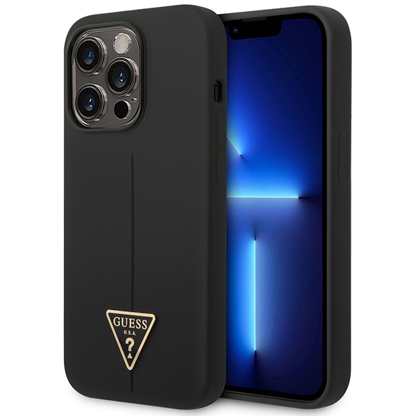 Guess GUHCP14XSLTGK iPhone 14 Pro Max 6.7" black/black hardcase Silicone Triangle