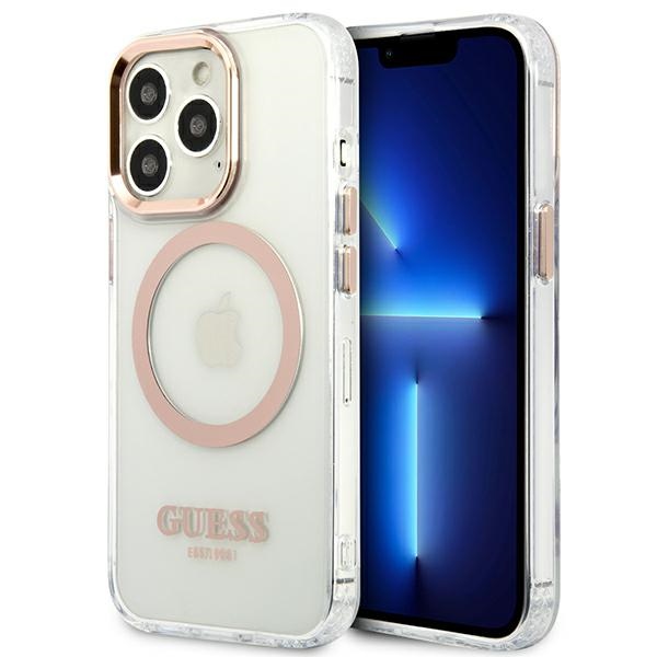 Guess GUHMP13XHTRMD iPhone 13 Pro Max 6.7 "kulta / kulta kova kotelo Metal Outline Magsafe