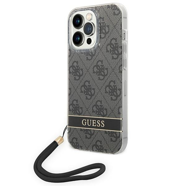 Guess GUOHCP14LH4STK iPhone 14 Pro 6.1 "musta / musta kovakotelo 4G Tulosta hihna