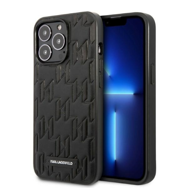 Karl Lagerfeld Monogrammi plaketti kotelo iPhone 13 Pro Max - musta