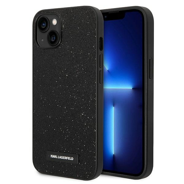 Karl Lagerfeld KLHCP14MG2ELK iPhone 14 Plus 6.7 "kovakotelo musta / musta Glitter Plaque Logo