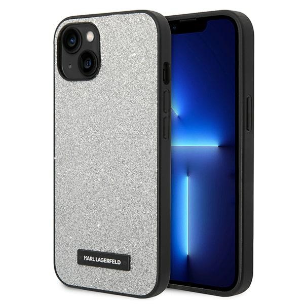 Karl Lagerfeld KLHCP14MG2ELS iPhone 14 Plus 6.7 "kovakotelo hopea / hopea Glitter Plaque Logo