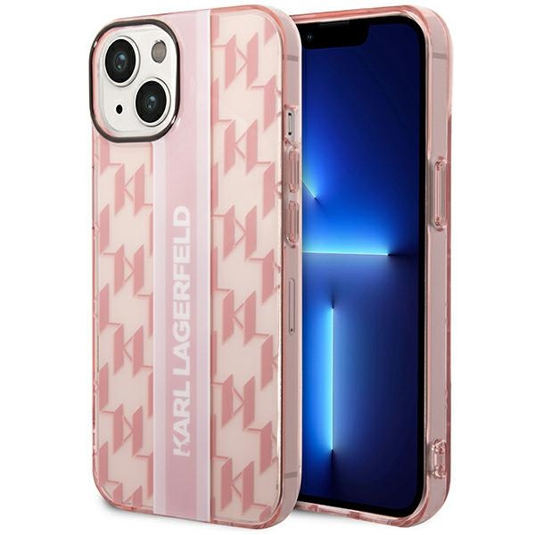 Karl Lagerfeld KLHCP14MHKLSPCP iPhone 14 Plus 6.7 "kovakotelo vaaleanpunainen / vaaleanpunainen Mono pystysuora raidoitus