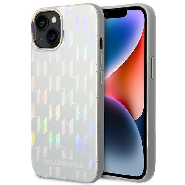 Karl Lagerfeld KLHCP14MLGMMSV3 iPhone 14 Plus 6.7 "kovakotelo hopea / hopea Monogrammi Iriseva hopea