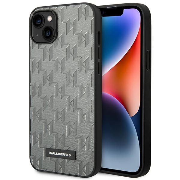 Karl Lagerfeld KLHCP14MSAKLHPG iPhone 14 Plus 6.7 "kovakotelo harmaa / harmaa Saffiano Mono Metal Logo metallia