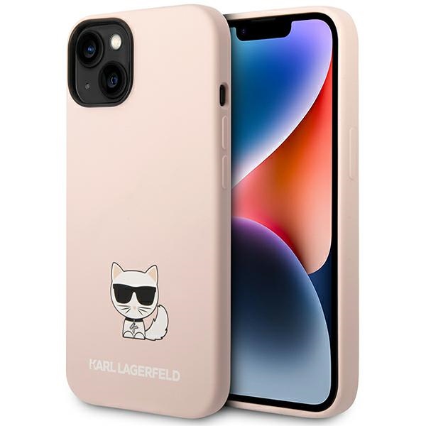 Karl Lagerfeld KLHCP14MSLCTPI iPhone 14 Plus 6.7 "kovakotelo vaaleanpunainen / vaaleanpunainen Silikoni Choupette Body