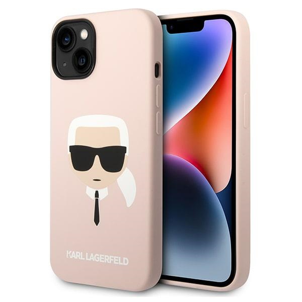 Karl Lagerfeld KLHCP14MSLKHLP iPhone 14 Plus 6.7 kovakuori vaaleanpunainen / vaaleanpunainen Silicone Karl's Head