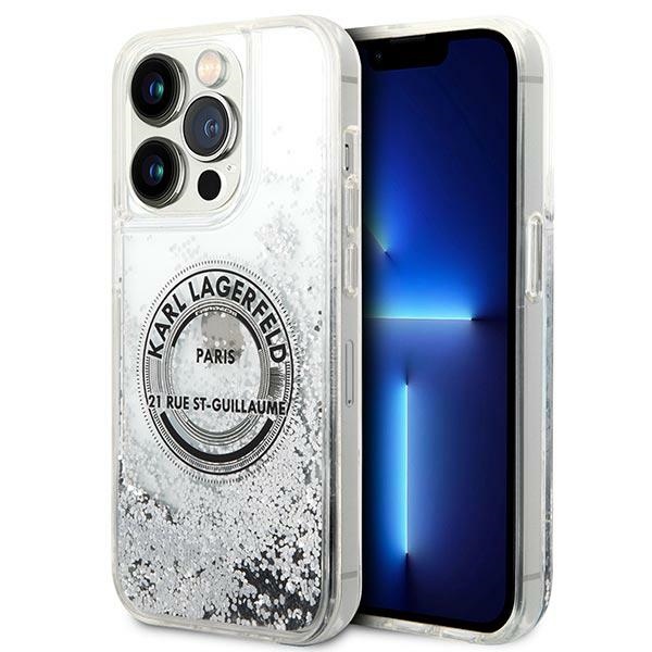 Karl Lagerfeld KLHCP14XLCRSGRS iPhone 14 Pro Max 6.7 hopeinen / hopeinen kovakuori Liquid Glitter RSG