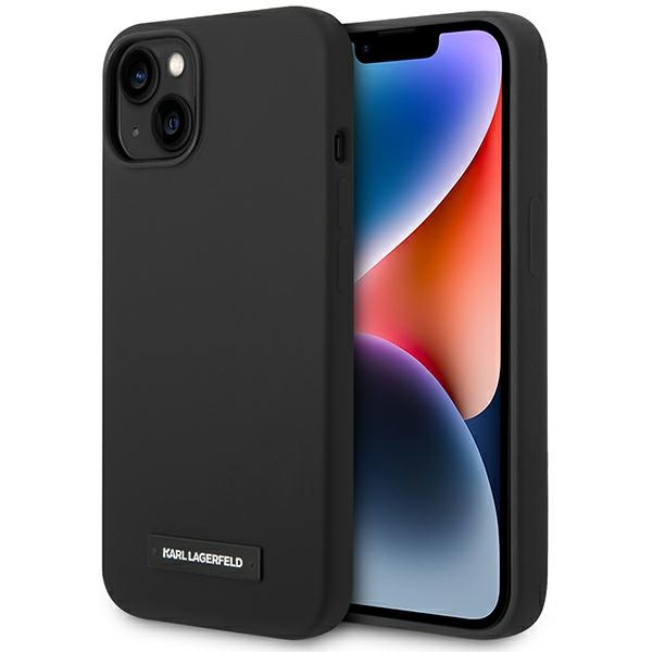 Karl Lagerfeld KLHMP14MSLMP1K iPhone 14 Plus 6.7 kovakuori musta / musta Silicone Plaque Magsafe