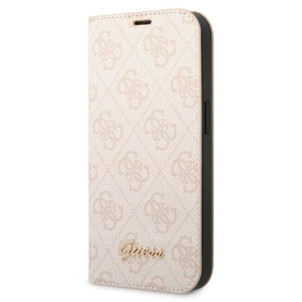 Guess GUBKP14XHG4SHP iPhone 14 Pro Max 6.7 vaaleanpunainen / vaaleanpunainen kirjakuori 4G Vintage Gold Logo