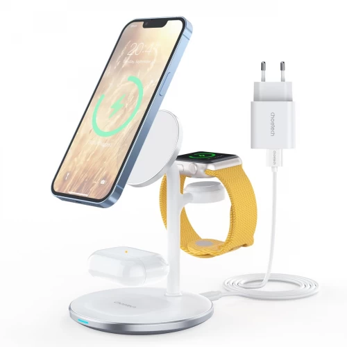Langaton laturi Choetech T585-F 3in1 valkoinen 15W (iPhone / Apple Watch / Airpods)