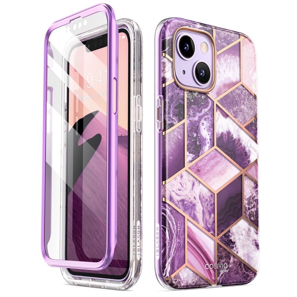 Supcase Cosmo Suojakuori iPhone 14 Pluslle - vaaleanpunainen marmori