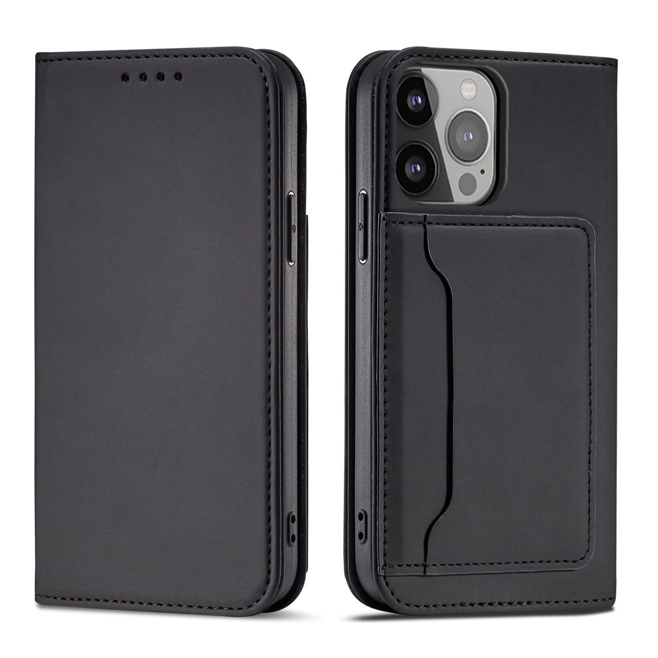 Magnet Card Suojakuori Samsung Galaxy S23+:lle - läppäkuori lompakko jalusta musta