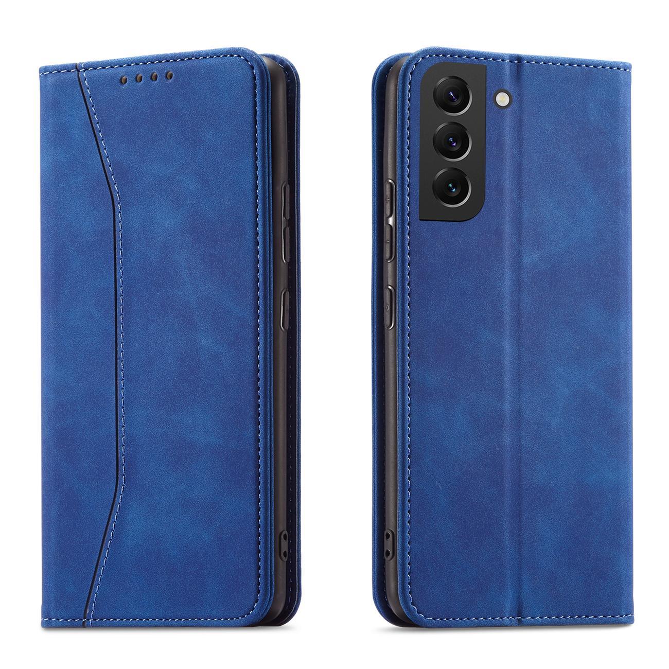 Magnet Fancy Suojakuori Samsung Galaxy S23+:lle lompakkokotelo jalustalla sininen