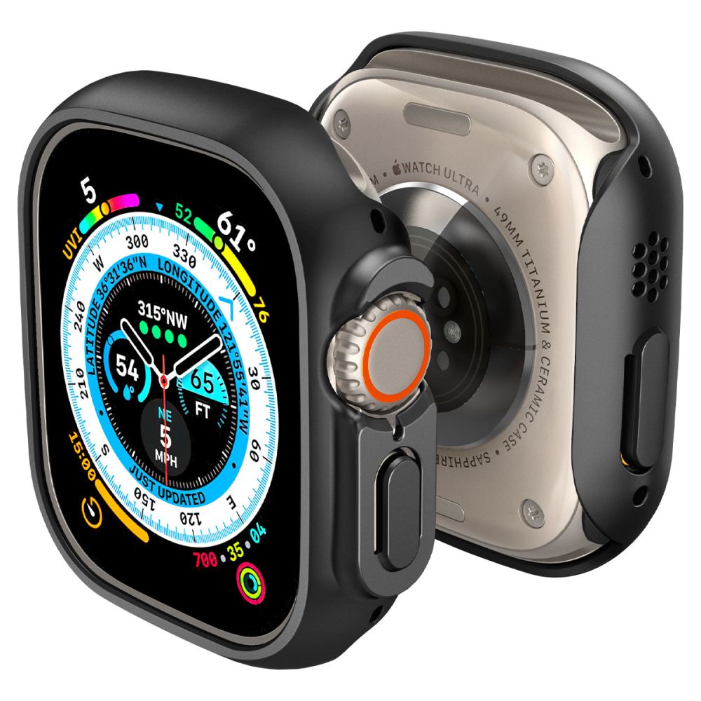 Spigen Thin Fit Suojakuori Apple Watch Ultra (49mm):lle - musta