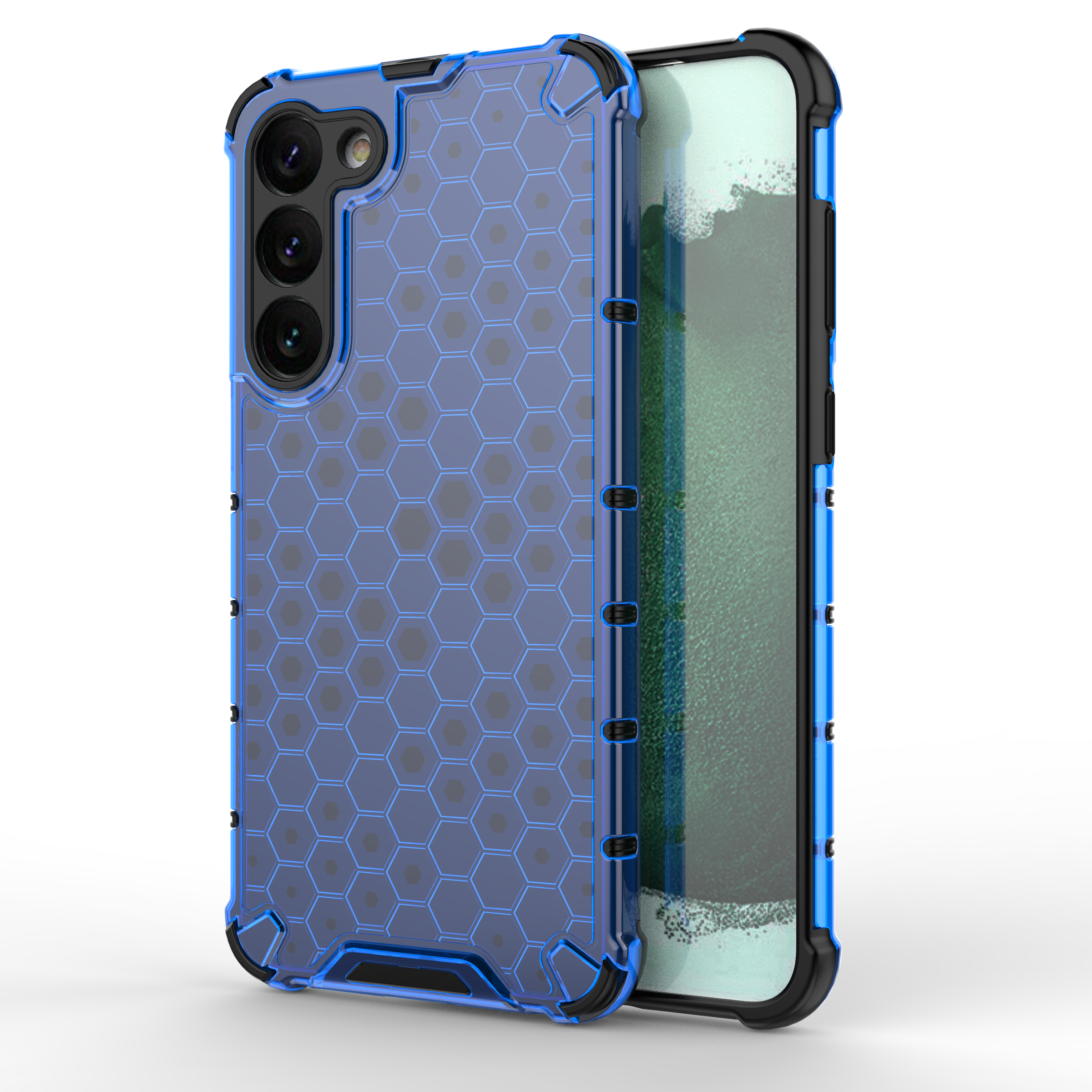 Honeycomb Suojakuori Samsung Galaxy S23+:lle panssaroitu hybridikotelo sininen