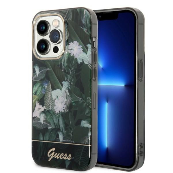 Guess GUHCP14LHGJGHA iPhone 14 Pro 6.1" vihreä/vihreä kova Suojakuori Jungle Collection