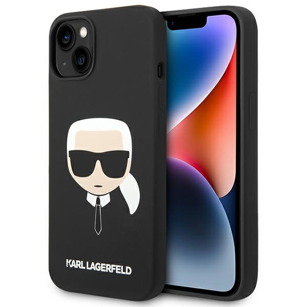 Karl Lagerfeld Silicone Karl's Head MagSafe suojakuori iPhone 14 Plus:lle - musta