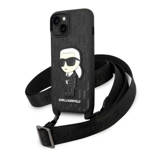 Karl Lagerfeld KLHCP14SSTKMK iPhone 14 6.1" musta/musta kovakuori Monogram Ikonik Patch