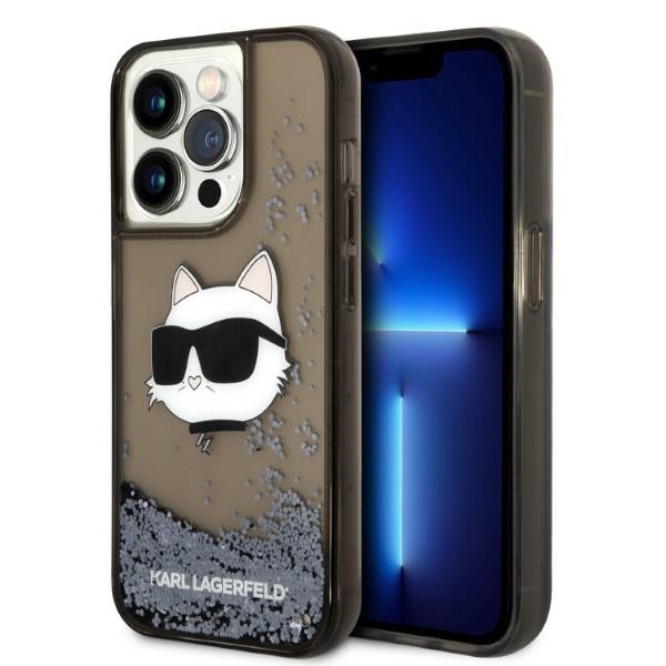 Karl Lagerfeld KLHCP14XLNCHCK iPhone 14 Pro Max 6.7" musta/musta kovakuori Glitter Choupette Head