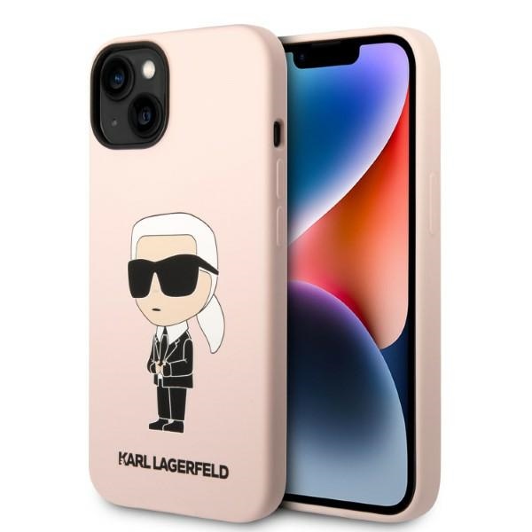 Karl Lagerfeld KLHMP14MSNIKBCP iPhone 14 Plus 6.7" kovakuori vaaleanpunainen/vaaleanpunainen Silicone Ikonik MagSafe