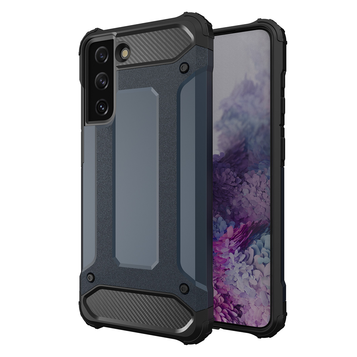 Hybrid Armor suojakuori Samsung Galaxy S23+:lle panssaroitu hybridikuori sininen
