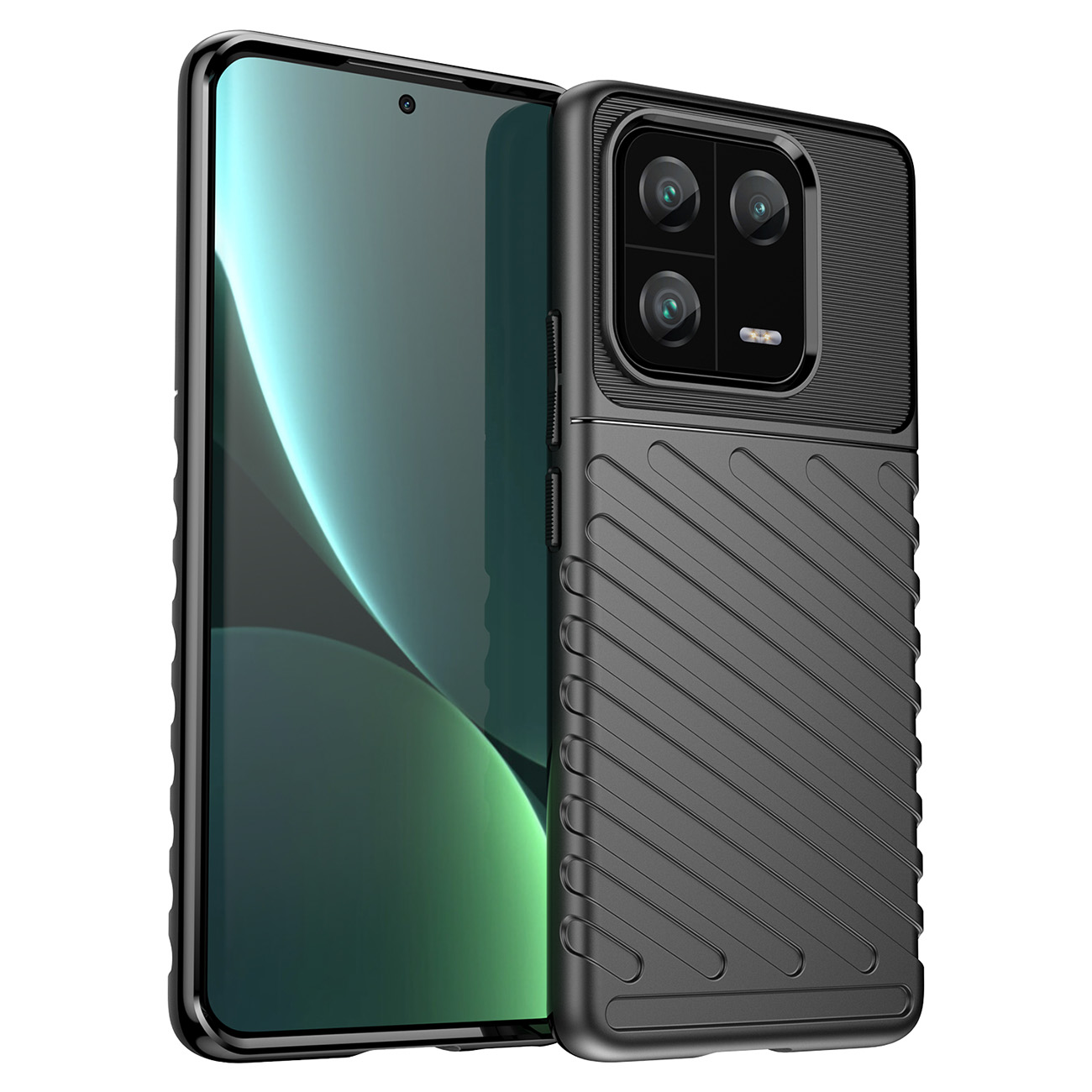 Thunder Case suojakuori Xiaomi 13 Pro:lle silikoninen panssarikuori musta