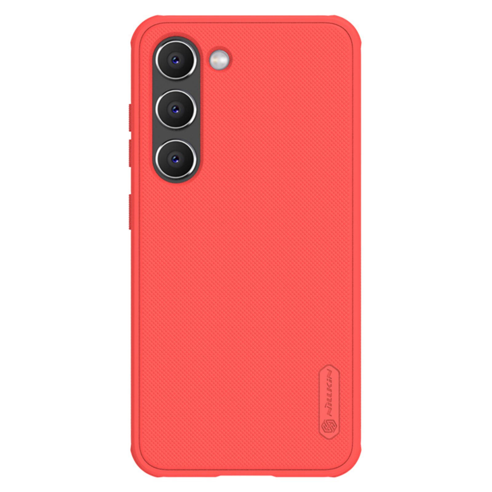 Nillkin Super Frosted Shield Pro suojakuori Samsung Galaxy S23+:lle panssaroitu kuori ja puhelinteline punainen