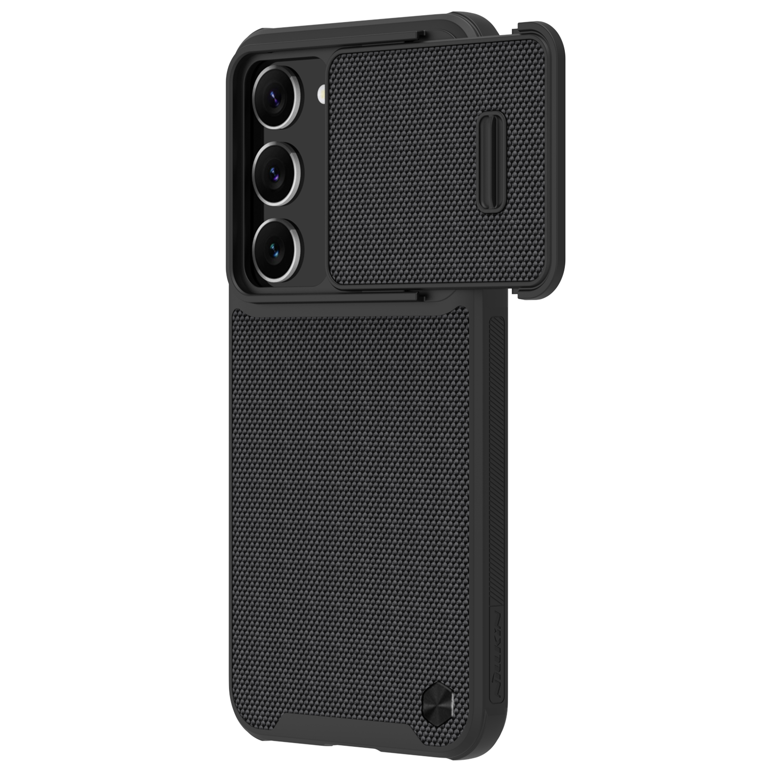 Nillkin Textured S suojakuori Samsung Galaxy S23+:lle panssaroitu kuori kameransuojalla musta