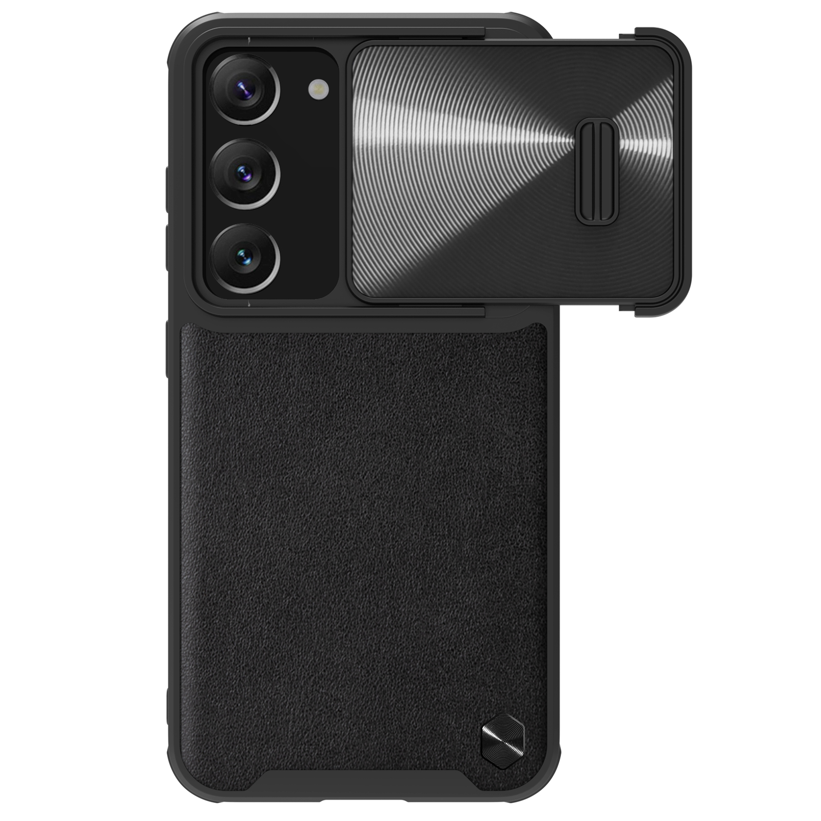 Nillkin CamShield Leather S nahkainen suojakuori Samsung Galaxy S23+:lle kameransuojalla musta
