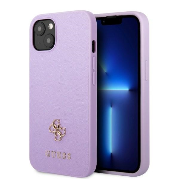 Guess GUHCP13SPS4MU iPhone 13 mini 5.4" violetti/violetti kovakuori Saffiano 4G Small Metal Logo