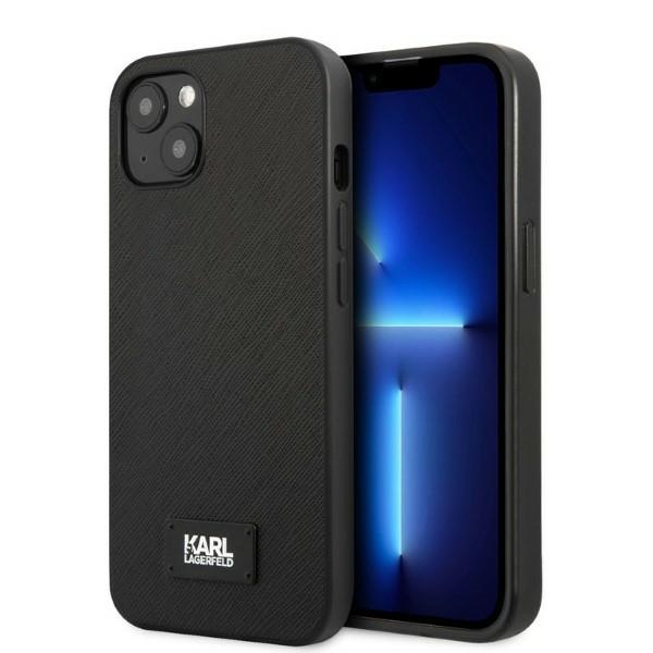 Karl Lagerfeld KLHCP13MSFMP2K iPhone 13 6.1" kovakotelo musta/musta Saffiano Plaque