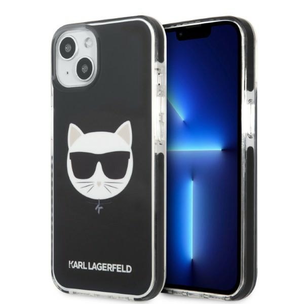 Karl Lagerfeld KLHCP13STPECK iPhone 13 mini 5.4 kovakuori musta/musta Choupette Head