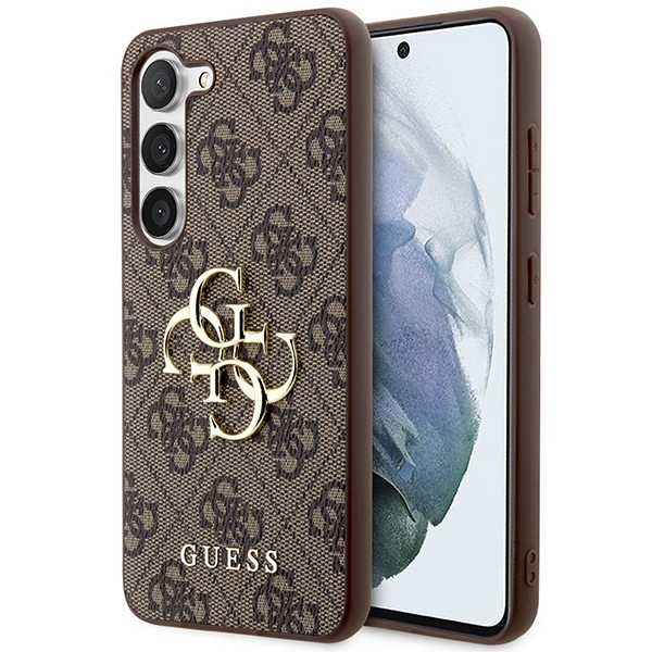 Guess GUHCS23S4GMGBR S23 S911 ruskea/ruskea kovakotelo 4G Big Metal Logo