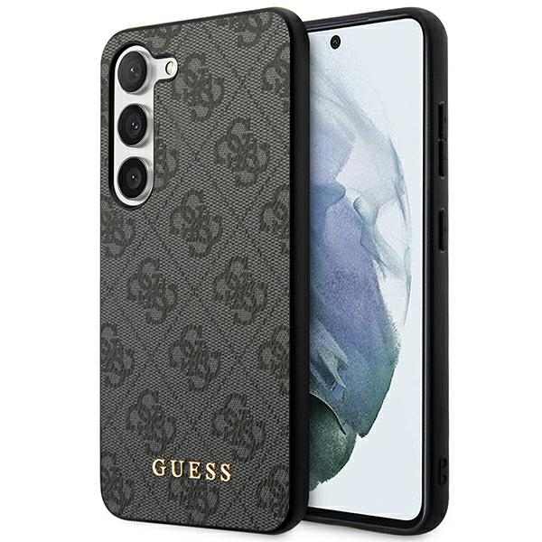 Guess GUHCS23SG4GFGR S23 S911 harmaa/harmaa kovakuori 4G Metal Gold Logo
