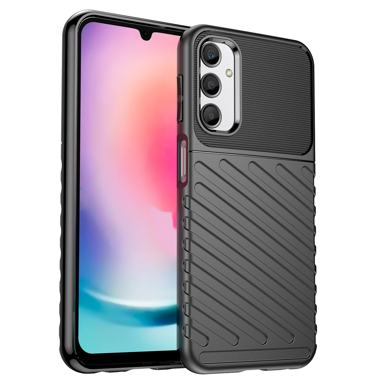 Thunder Case -silikoninen panssarisuojakuori Samsung Galaxy A24 4G:lle musta