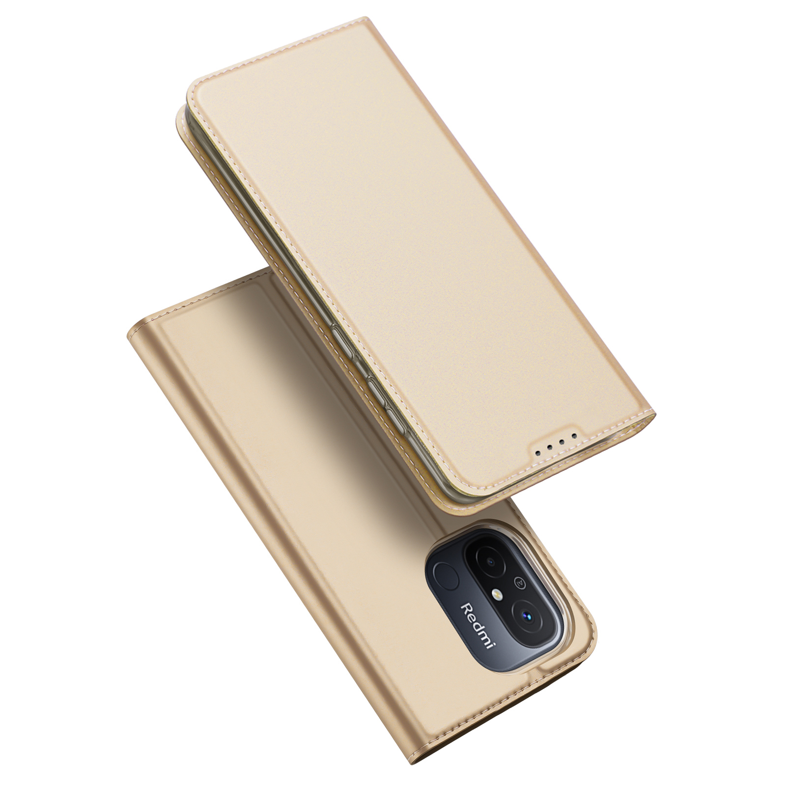 Dux Ducis Skin Pro -suojakuori Xiaomi Redmi 11A / Poco C55 / Redmi 12C:lle läppäkorttijalustalla kultainen