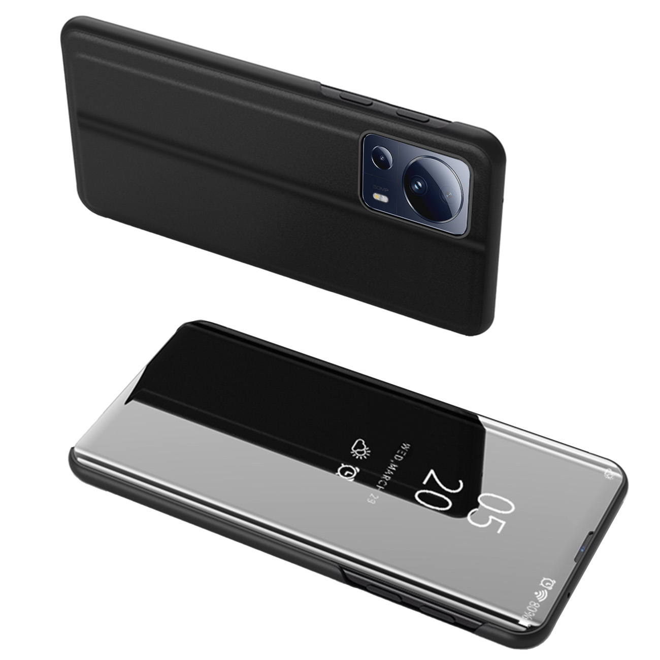 Clear View Case Suojakuori Xiaomi 13 Litelle läppäkansi musta