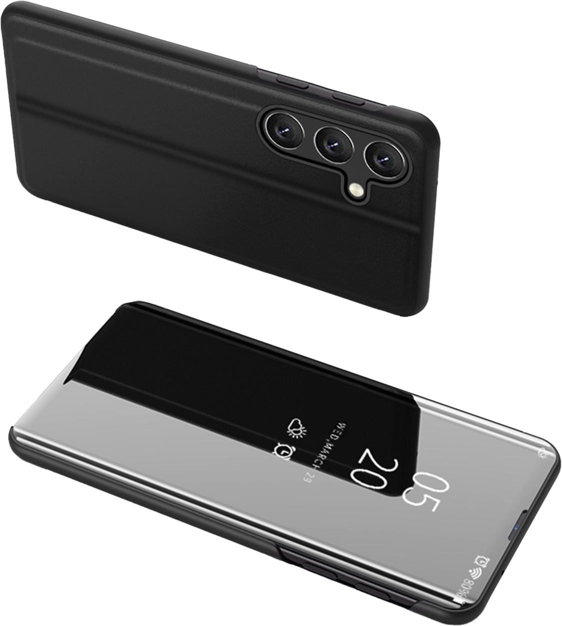 Clear View Case Suojakuori Samsung Galaxy A24 4G:lle läppäkansi musta