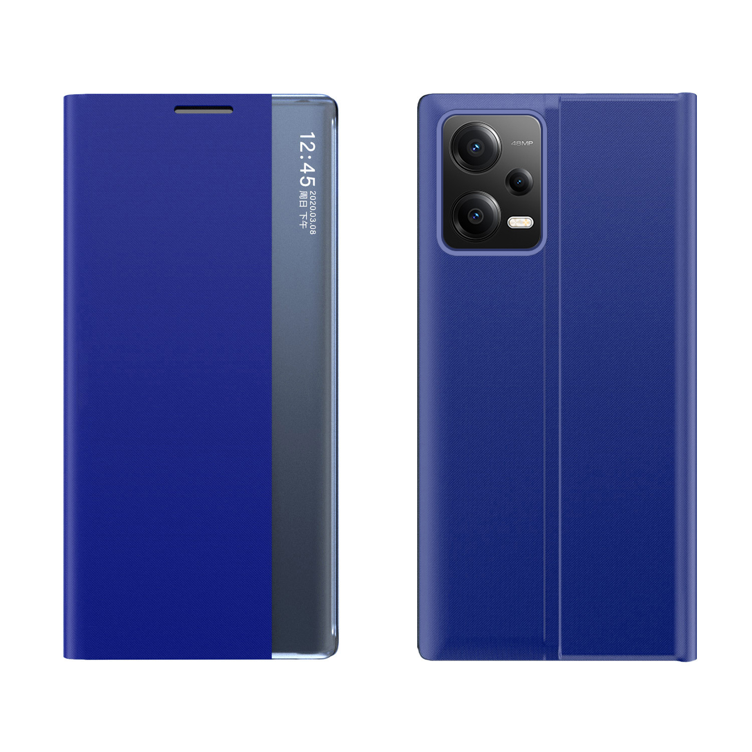 New Sleep Case Suojakuori Xiaomi Redmi Note 12 5G / Poco X5 5G:lle kippujalustan kanssa sininen